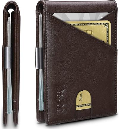 WALLETS 지갑 Zitahli Slim RFID Wallets for Men, Money Clip Bifold Leather Minimalist Front Pocket with ID