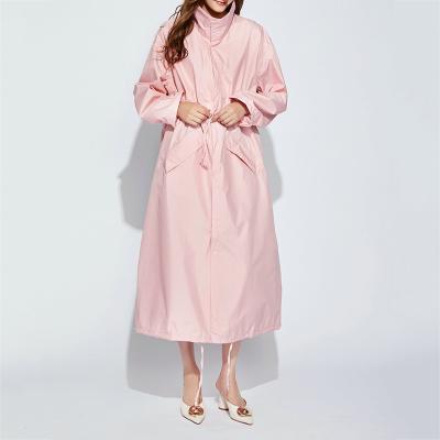 지오다노레인코트 에버유어스 여성 방수 방풍 레인코트 러닝 야외 패션 롱 우의 골프비옷 연 핑크, 연 핑크