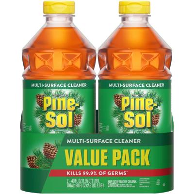 파인솔 Pine-Sol All Purpose Cleaner, Original Pine, 40 Ounce Bottles (Pack of 2) (Packaging May Vary), 1