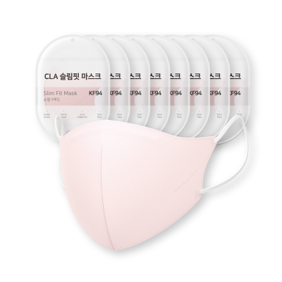 어린이마스크 CLA 슬림핏 KF94 보건용 새부리형 소형 어린이 유아 컬러 마스크, 40매, 핑크