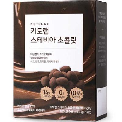 초콜릿 키토랩 무설탕 스테비아 초콜릿, 30g, 6개