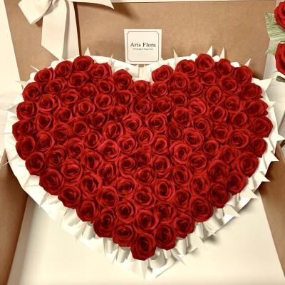 여자친구특별한선물 아리스플로라 종이꽃 장미100송이 50송이 프로포즈 기념일 이벤트 선물 생일 꽃다발, 빨강